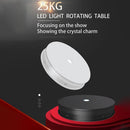 30cm Electric Rotating Turntable Display Stand LED Light Video Shooting Props Turntable, Power Plug:220V EU Plug(White)