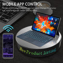 Intelligent APP Screen Display Electric Rotating Turntable Mirror Display Stand Live Broadcast Video Shooting Props Turntable(White Light)