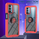 For OnePlus Nord N200 5G Starry Sky Solid Color Series Shockproof PC + TPU Protective Case with Ring Holder & Magnetic Function(Red)