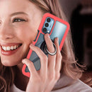 For OnePlus Nord N200 5G Starry Sky Solid Color Series Shockproof PC + TPU Protective Case with Ring Holder & Magnetic Function(Red)