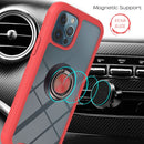 For OnePlus Nord N200 5G Starry Sky Solid Color Series Shockproof PC + TPU Protective Case with Ring Holder & Magnetic Function(Red)