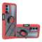 For OnePlus Nord N200 5G Starry Sky Solid Color Series Shockproof PC + TPU Protective Case with Ring Holder & Magnetic Function(Red)