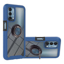 For OnePlus Nord N200 5G Starry Sky Solid Color Series Shockproof PC + TPU Protective Case with Ring Holder & Magnetic Function(Blue)