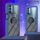 For OnePlus Nord N200 5G Starry Sky Solid Color Series Shockproof PC + TPU Protective Case with Ring Holder & Magnetic Function(Blue)