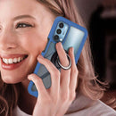 For OnePlus Nord N200 5G Starry Sky Solid Color Series Shockproof PC + TPU Protective Case with Ring Holder & Magnetic Function(Blue)
