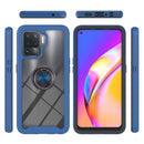 For OPPO A94 4G / Reno5 Lite Starry Sky Solid Color Series Shockproof PC + TPU Protective Case with Ring Holder & Magnetic Function(Blue)