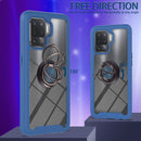 For OPPO A94 4G / Reno5 Lite Starry Sky Solid Color Series Shockproof PC + TPU Protective Case with Ring Holder & Magnetic Function(Blue)