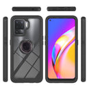 For OPPO A94 4G / Reno5 Lite Starry Sky Solid Color Series Shockproof PC + TPU Protective Case with Ring Holder & Magnetic Function(Black)