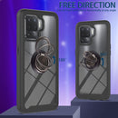 For OPPO A94 4G / Reno5 Lite Starry Sky Solid Color Series Shockproof PC + TPU Protective Case with Ring Holder & Magnetic Function(Black)