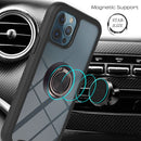 For OPPO A94 4G / Reno5 Lite Starry Sky Solid Color Series Shockproof PC + TPU Protective Case with Ring Holder & Magnetic Function(Black)