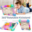 For Samsung Galaxy Tab A 8.0 (2019)T290/T295 Contrast Color Robot Shockproof Silicon + PC Protective Case with Holder & Shoulder Strap(Colorful Mint)