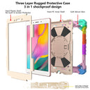 For Samsung Galaxy Tab A 8.0 (2019)T290/T295 Contrast Color Robot Shockproof Silicon + PC Protective Case with Holder & Shoulder Strap(Colorful Mint)