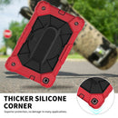 For Samsung Galaxy Tab A 8.0 (2019)T290/T295 Contrast Color Robot Shockproof Silicon + PC Protective Case with Holder & Shoulder Strap(Red+Black)