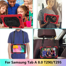 For Samsung Galaxy Tab A 8.0 (2019)T290/T295 Contrast Color Robot Shockproof Silicon + PC Protective Case with Holder & Shoulder Strap(Red+Black)