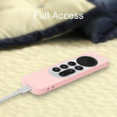 Silicone Protective Case Cover with Rope For Apple TV 4K 4th Siri Remote Controller(Black)