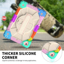 Contrast Color Robot Shockproof Silicon + PC Protective Case with Holder & Shoulder Strap For iPad 9.7 (2018) & (2017) / Air 2 / Air(Colorful Mint)