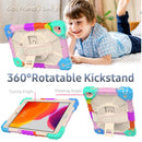 Contrast Color Robot Shockproof Silicon + PC Protective Case with Holder & Shoulder Strap For iPad 9.7 (2018) & (2017) / Air 2 / Air(Colorful Mint)