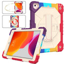 Contrast Color Robot Shockproof Silicon + PC Protective Case with Holder & Shoulder Strap For iPad 9.7 (2018) & (2017) / Air 2 / Air(Colorful Red)