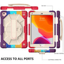 Contrast Color Robot Shockproof Silicon + PC Protective Case with Holder & Shoulder Strap For iPad 9.7 (2018) & (2017) / Air 2 / Air(Colorful Red)