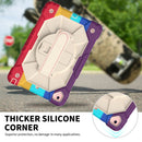 Contrast Color Robot Shockproof Silicon + PC Protective Case with Holder & Shoulder Strap For iPad 9.7 (2018) & (2017) / Air 2 / Air(Colorful Red)