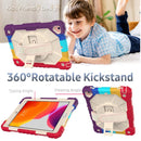 Contrast Color Robot Shockproof Silicon + PC Protective Case with Holder & Shoulder Strap For iPad 9.7 (2018) & (2017) / Air 2 / Air(Colorful Red)