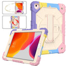 Contrast Color Robot Shockproof Silicon + PC Protective Case with Holder & Shoulder Strap For iPad 9.7 (2018) & (2017) / Air 2 / Air(Colorful Purple)