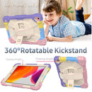 Contrast Color Robot Shockproof Silicon + PC Protective Case with Holder & Shoulder Strap For iPad 9.7 (2018) & (2017) / Air 2 / Air(Colorful Purple)