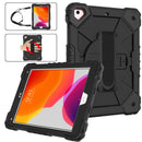 Contrast Color Robot Shockproof Silicon + PC Protective Case with Holder & Shoulder Strap For iPad 9.7 (2018) & (2017) / Air 2 / Air(Black)