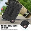 Contrast Color Robot Shockproof Silicon + PC Protective Case with Holder & Shoulder Strap For iPad 9.7 (2018) & (2017) / Air 2 / Air(Black)