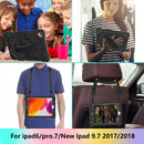 Contrast Color Robot Shockproof Silicon + PC Protective Case with Holder & Shoulder Strap For iPad 9.7 (2018) & (2017) / Air 2 / Air(Black)