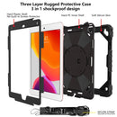 Contrast Color Robot Shockproof Silicon + PC Protective Case with Holder & Shoulder Strap For iPad 9.7 (2018) & (2017) / Air 2 / Air(Black)