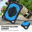 Contrast Color Robot Shockproof Silicon + PC Protective Case with Holder & Shoulder Strap For iPad 9.7 (2018) & (2017) / Air 2 / Air(Black+Blue)