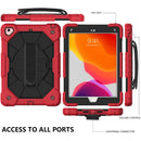 Contrast Color Robot Shockproof Silicon + PC Protective Case with Holder & Shoulder Strap For iPad 9.7 (2018) & (2017) / Air 2 / Air(Red+Black)