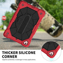 Contrast Color Robot Shockproof Silicon + PC Protective Case with Holder & Shoulder Strap For iPad 9.7 (2018) & (2017) / Air 2 / Air(Red+Black)