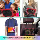Contrast Color Robot Shockproof Silicon + PC Protective Case with Holder & Shoulder Strap For iPad 9.7 (2018) & (2017) / Air 2 / Air(Red+Black)