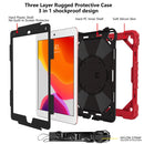 Contrast Color Robot Shockproof Silicon + PC Protective Case with Holder & Shoulder Strap For iPad 9.7 (2018) & (2017) / Air 2 / Air(Red+Black)