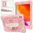 Contrast Color Robot Shockproof Silicon + PC Protective Case with Holder & Shoulder Strap For iPad 9.7 (2018) & (2017) / Air 2 / Air(Rose Gold)