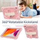 Contrast Color Robot Shockproof Silicon + PC Protective Case with Holder & Shoulder Strap For iPad 9.7 (2018) & (2017) / Air 2 / Air(Rose Gold)