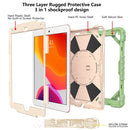 Contrast Color Robot Shockproof Silicon + PC Protective Case with Holder & Shoulder Strap For iPad 9.7 (2018) & (2017) / Air 2 / Air(Matcha Green+Beige)