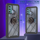 For Motorola Moto G60 Starry Sky Solid Color Series Shockproof PC + TPU Protective Case with Ring Holder & Magnetic Function(Black)