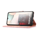 For Samsung Galaxy A12 Skin Feel Embossed Sunflower Horizontal Flip Leather Case with Holder & Card Slots & Wallet & Lanyard(Rose Gold)