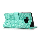 For Samsung Galaxy Note9 Skin Feel Embossed Sunflower Horizontal Flip Leather Case with Holder & Card Slots & Wallet & Lanyard(Green)