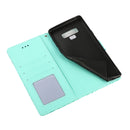 For Samsung Galaxy Note9 Skin Feel Embossed Sunflower Horizontal Flip Leather Case with Holder & Card Slots & Wallet & Lanyard(Green)