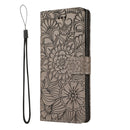 For Samsung Galaxy Note9 Skin Feel Embossed Sunflower Horizontal Flip Leather Case with Holder & Card Slots & Wallet & Lanyard(Gray)