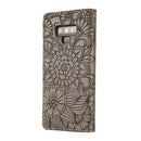 For Samsung Galaxy Note9 Skin Feel Embossed Sunflower Horizontal Flip Leather Case with Holder & Card Slots & Wallet & Lanyard(Gray)
