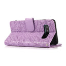 For Samsung Galaxy S10 Skin Feel Embossed Sunflower Horizontal Flip Leather Case with Holder & Card Slots & Wallet & Lanyard(Purple)