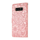 For Samsung Galaxy Note8 Skin Feel Embossed Sunflower Horizontal Flip Leather Case with Holder & Card Slots & Wallet & Lanyard(Rose Gold)