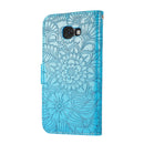 For Samsung Galaxy A5 (2017) Skin Feel Embossed Sunflower Horizontal Flip Leather Case with Holder & Card Slots & Wallet & Lanyard(Blue)