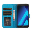 For Samsung Galaxy A5 (2017) Skin Feel Embossed Sunflower Horizontal Flip Leather Case with Holder & Card Slots & Wallet & Lanyard(Blue)
