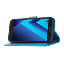For Samsung Galaxy A5 (2017) Skin Feel Embossed Sunflower Horizontal Flip Leather Case with Holder & Card Slots & Wallet & Lanyard(Blue)